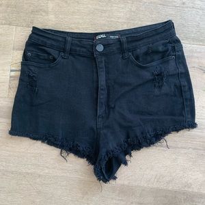 BDG Denim High Rise Cheeky Shorts - Black